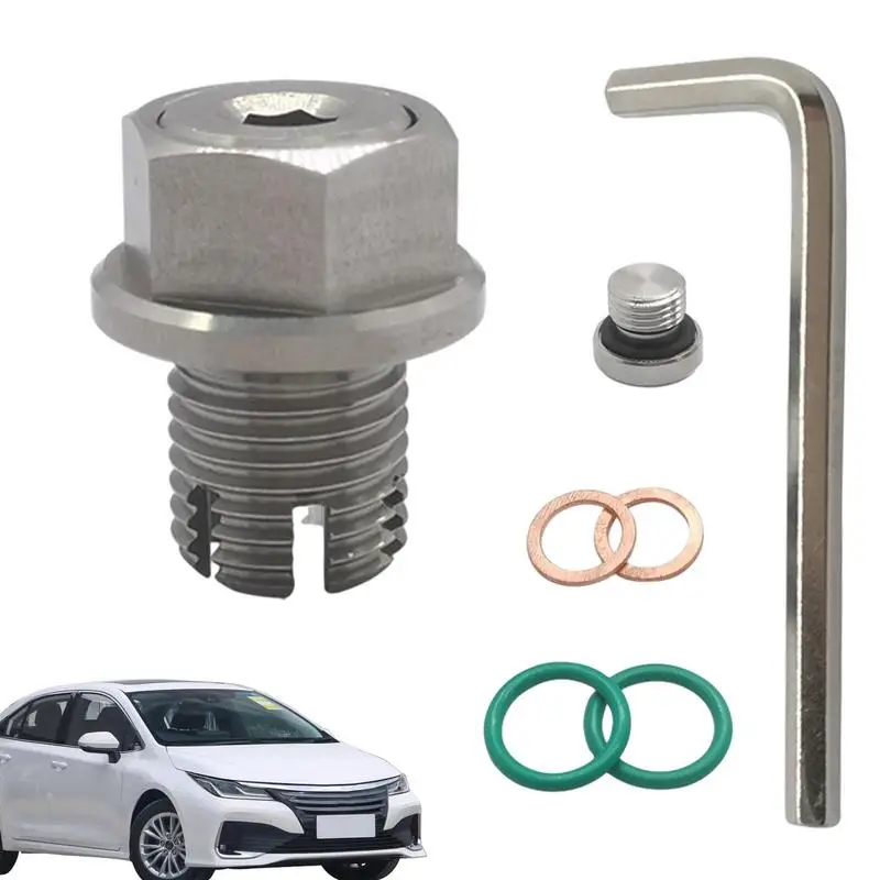 

Oil Plug Drain Valve Oil Pan Drain Plug With O-ring Seal Stainless Steel Automotive Replacement Engine Oil Drain Plugs Oil Plug