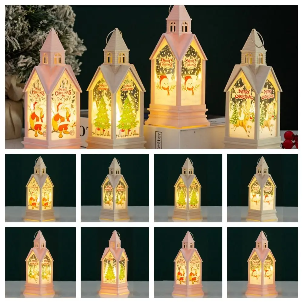 

LED Christmas Wind Lantern Christmas tree Elk deer Snowman Hanging Lanterns Snowman Castle Christmas Santa Lantern Home