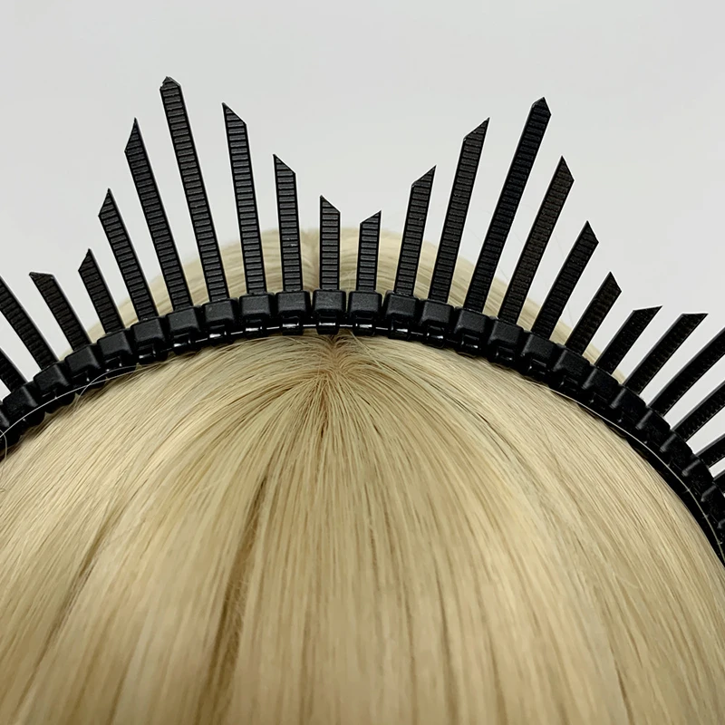 Halocrown Mary Halocrown Stirnband Tiaras und Kronen Spiked Halocrown Griechisch Barock SunGoddess Haarschmuck Kopfschmuck – Detail 15