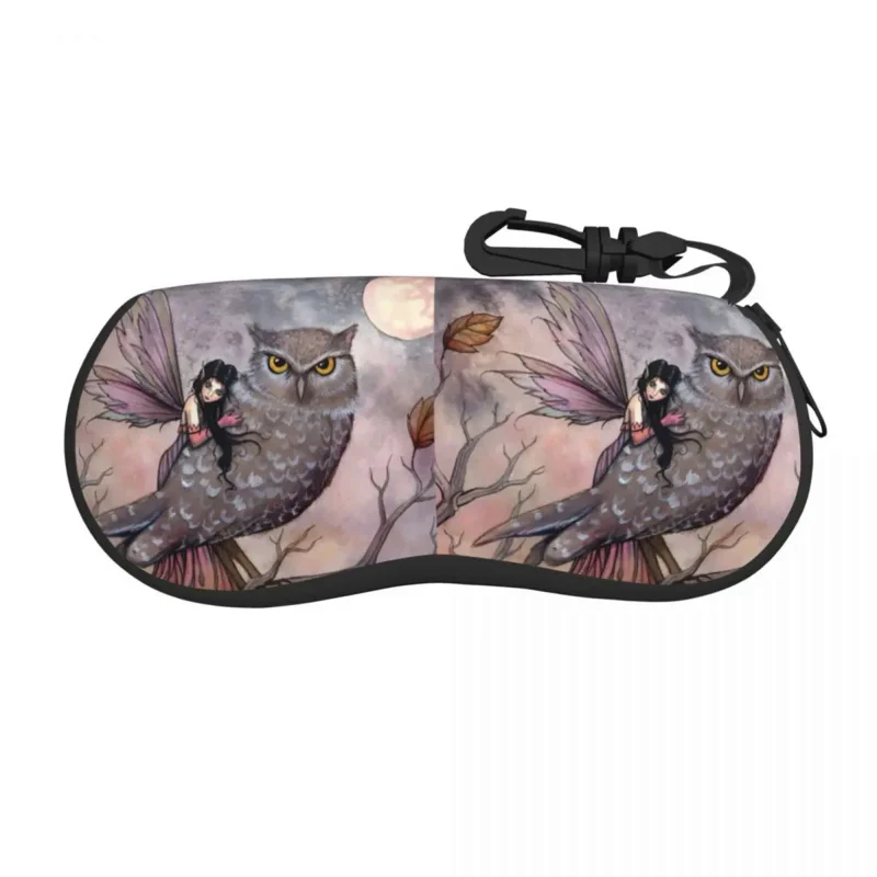 

Friendship Fairy And Owl Fantasy Art Illustration By Molly Harrison Eyeglass Glasses Case Women Men Sunglasses Protective Box