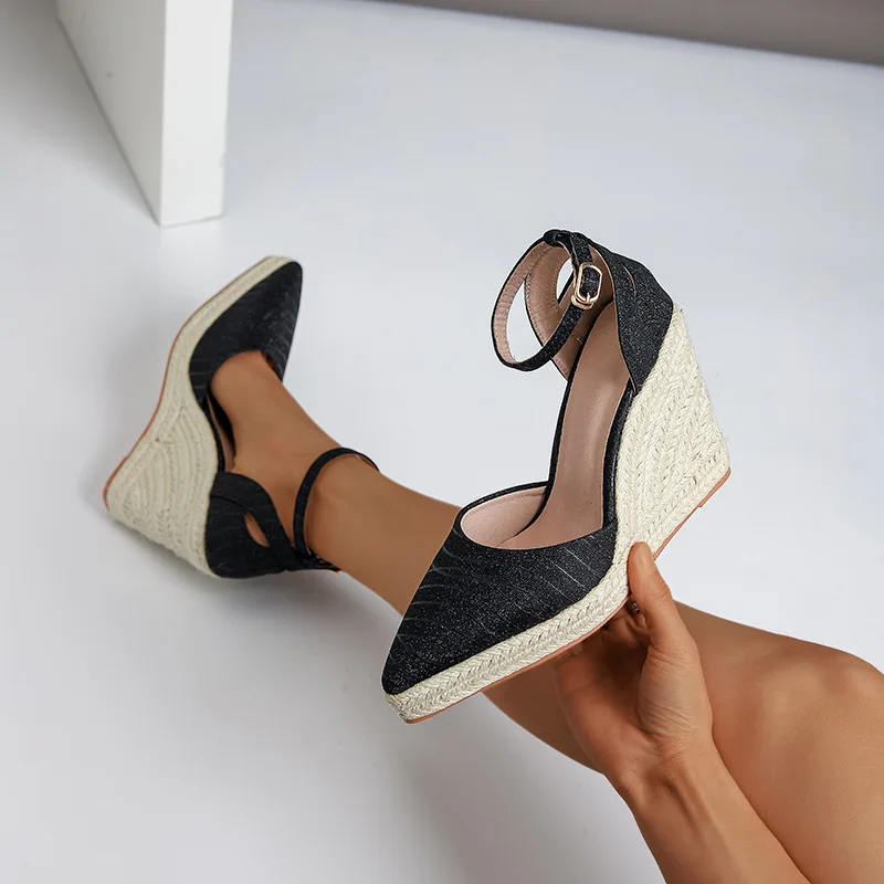 

Woman Sexy High Heels Shoes Slingback Pointed Pumps Clogs On A Wedge Basketball Platform Crossdressers Closed Open Toe Beige Str