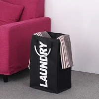 Practical Foldable Laundry Bag Storage Washing Dirty Clothes Laundry Basket Durable Storage Bag with Alloy Handle Laundry Room 1