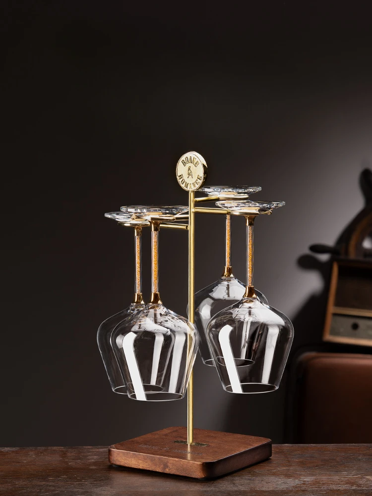 

Creative red wine glass holder hanging living room wine cabinet goblet stand upside down hanging display shelf hanging glass sta