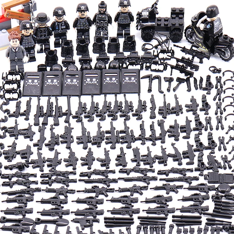 DIY New WW2 Army Military Minifigure Building Blocks Special Forces Troops With Equipment Guns Assembled Toys |