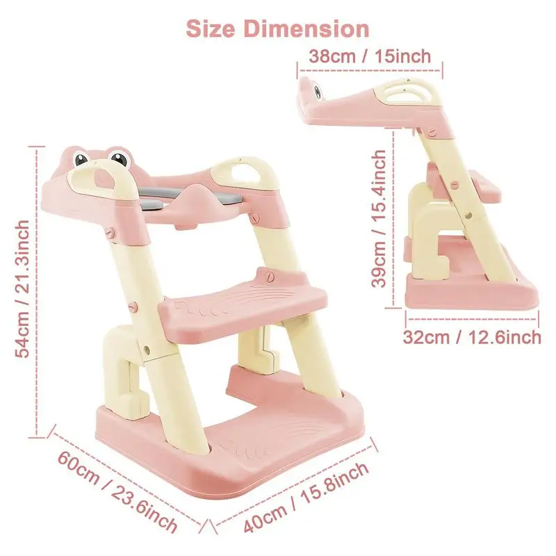Foldable Potty Chair Foldable Toddler Toilet Chair Ladder Adjustable Height Legs Toilet Seat For Toddler Girls Boys Kids