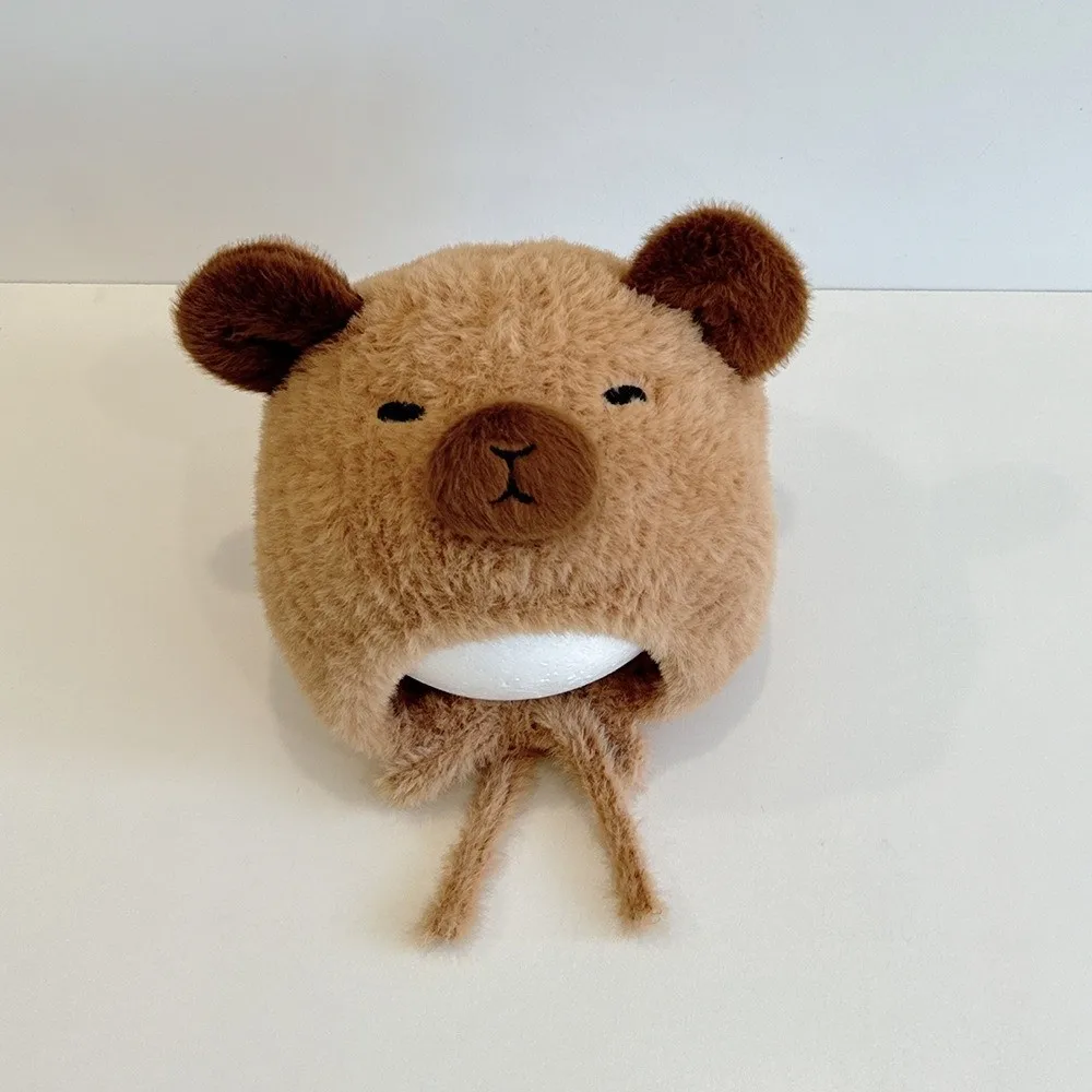 Polyester Fiber Beige Winter Capybara Beanie Hat