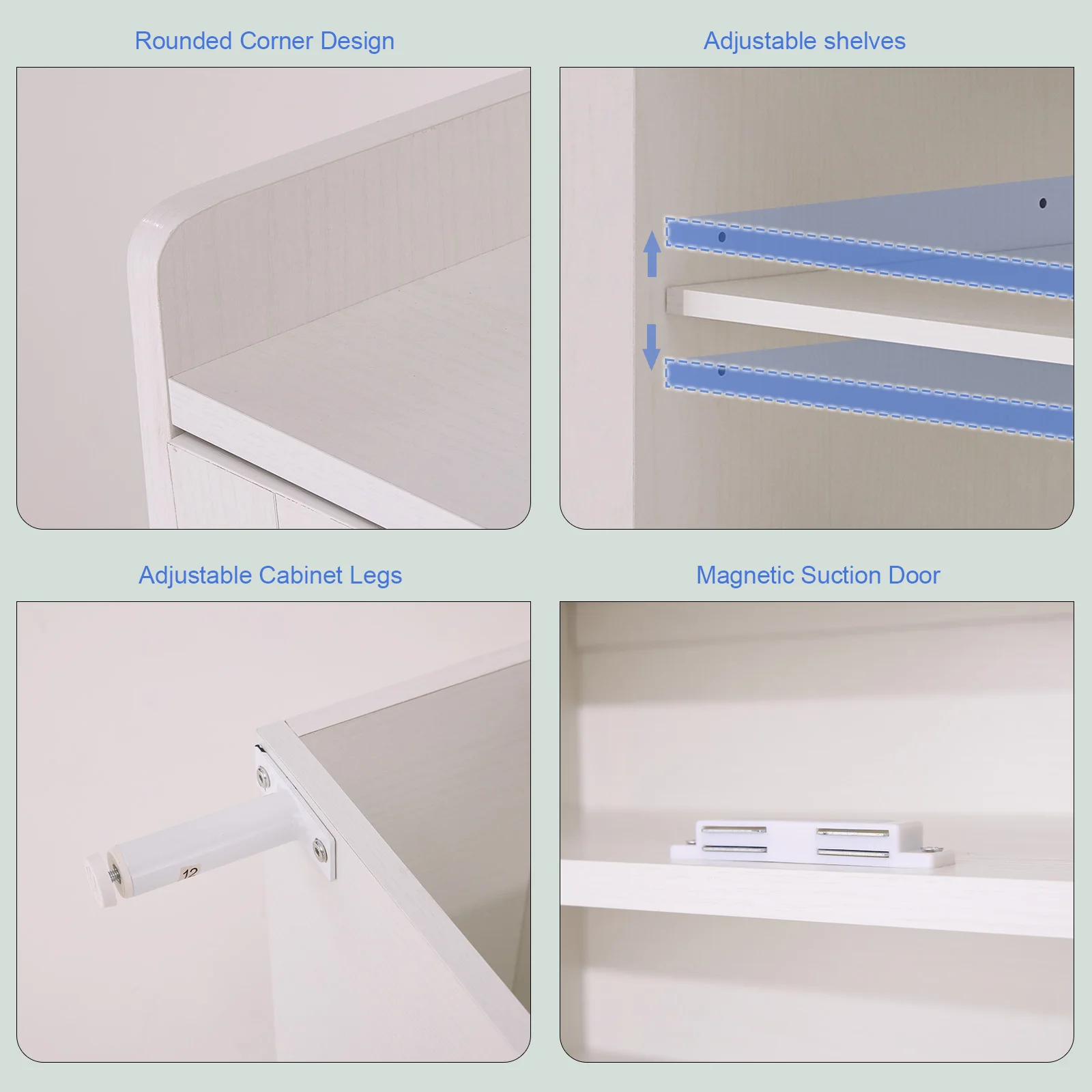 45'' Shoe Cabinet Storage for Entryway, 6-Tier Farmhouse Shoe Storage Cabinet with Cross Molding Doors and 3 Adjustable Shelves 5