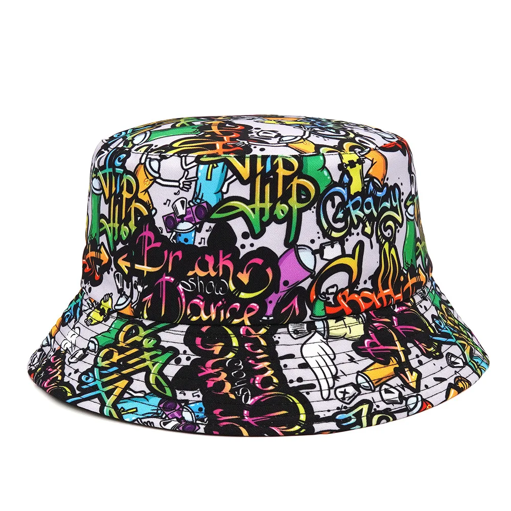 Description Picture 6 of itemHats Animal Letter Print Fisherman Hat Summer Sun Hats For Women Men Reversible Fishing Cap golf cap шапка для рыбалки лето