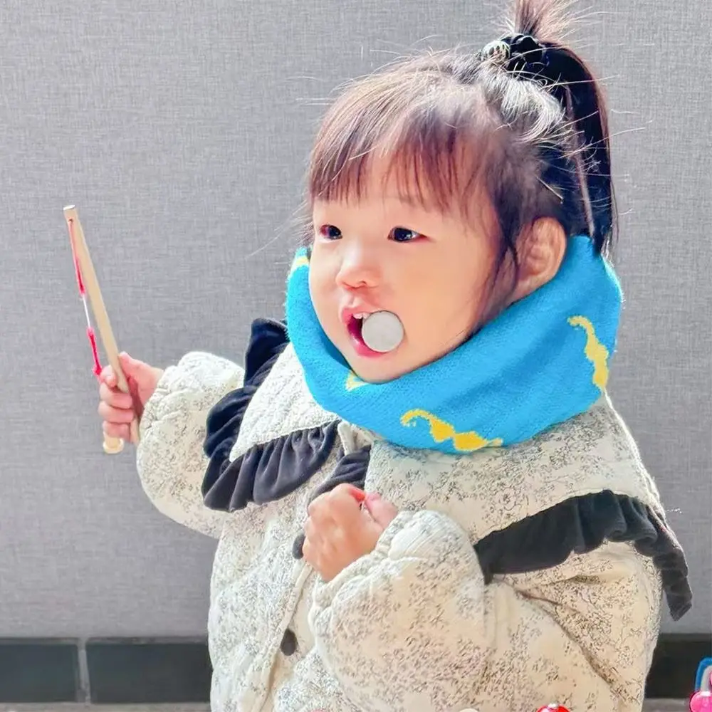 심플하고 따뜻한 어린이 겨울 스카프 두꺼운 방풍 니트 스카프 한국 귀여운 목도리  소년 소녀용