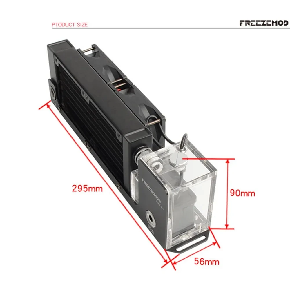 Zemod-mini Módulo de Computador Refrigeração a Água Dissipação de Calor Radiador de 160 mm 2000rpm 8cm Duplo Fan Tanque da Bomba Slmz-z-t - Imagem 3
