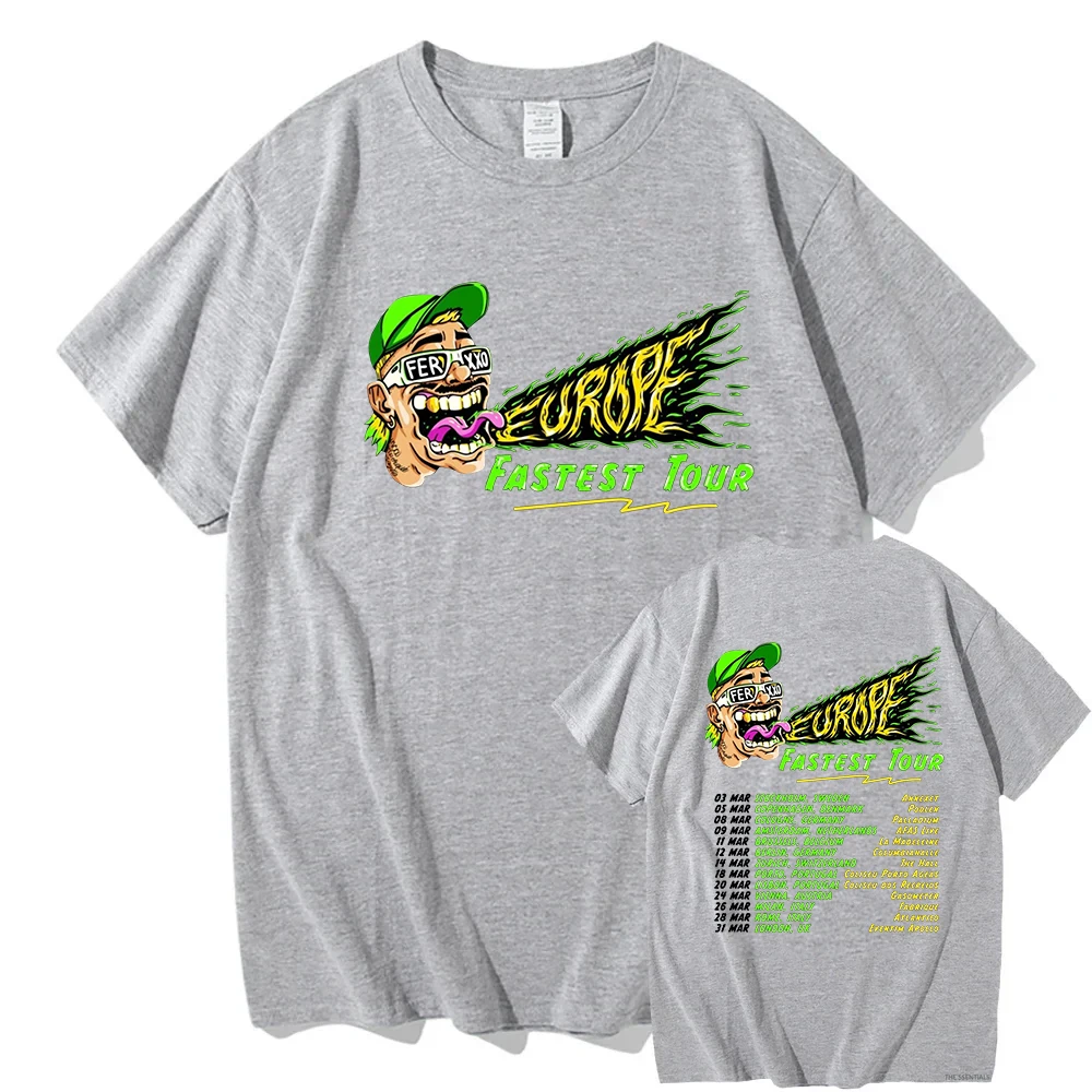 Feid Ferxxo Tour 2025 T-shirts Rapper Tshirts Short Sleeve Hiphop TShirts Unisex Y2K Tshirt High Quality Cotton Women Men Tops 6