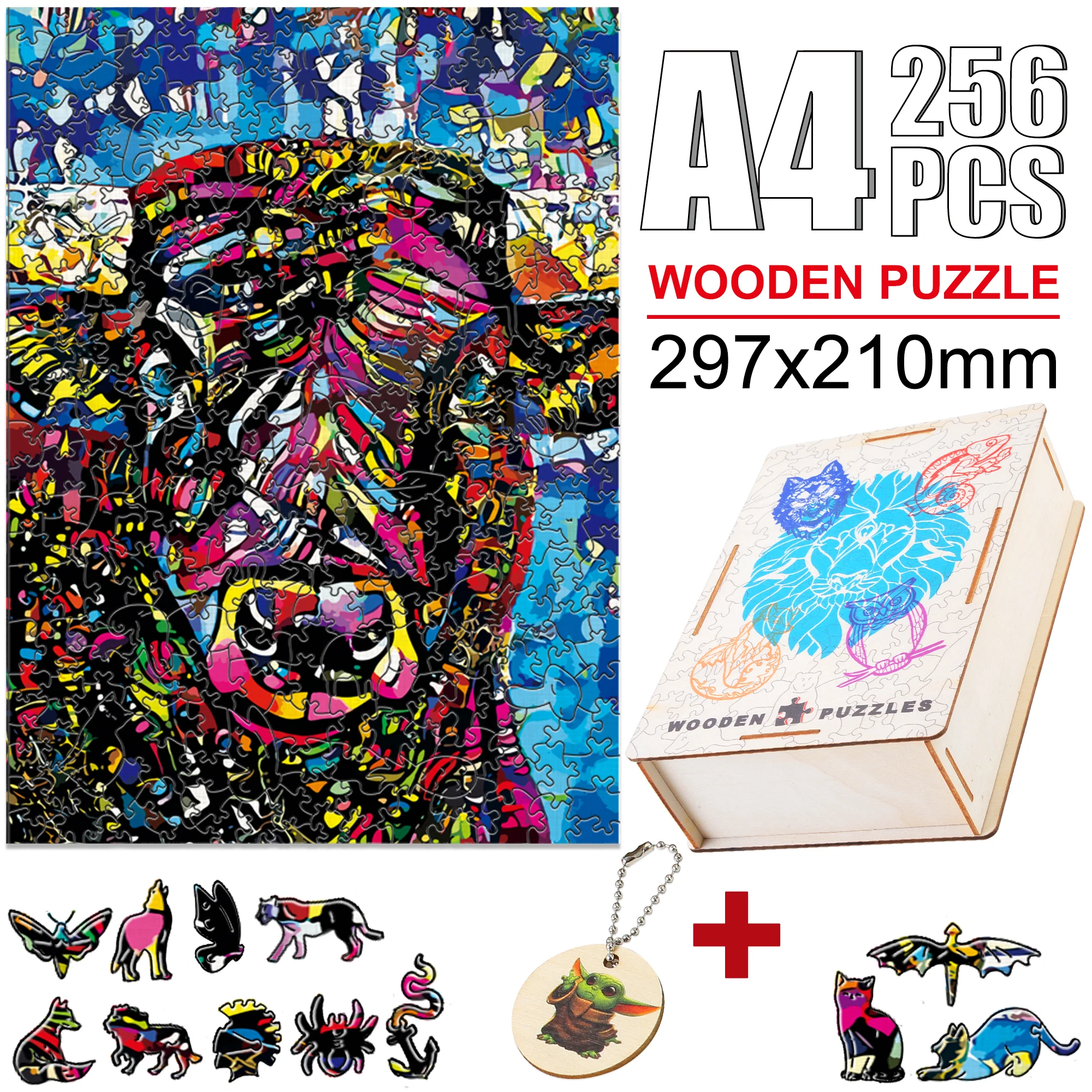 

Brightly Colored Wooden Animal Puzzles Exquisite Cow Intellectual Toy For Adults Kids Beautiful DIY Drawing Wooden Toy Gift