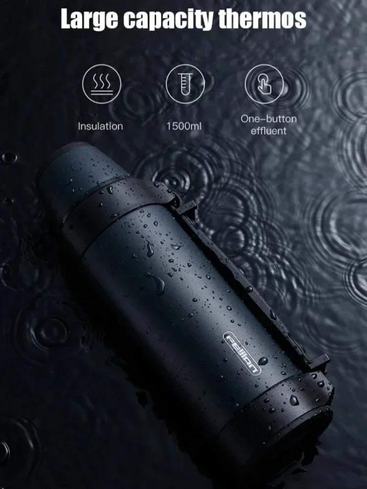 FEIJIAN 1200/1500ml Thermos Bottle Stainless Steel Vacuum Flasks Water Bottle Insulated Outdoor travel Hike Keep Cold Bottle Cup
