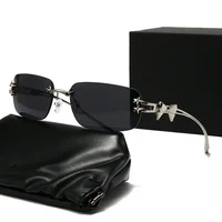 Lunettes de soleil unisexes sans cadre, à la mode, Style coréen Jennie Y2K Millennium Spicy Girl, lunettes de soleil d'été, sensation haut de gamme 2