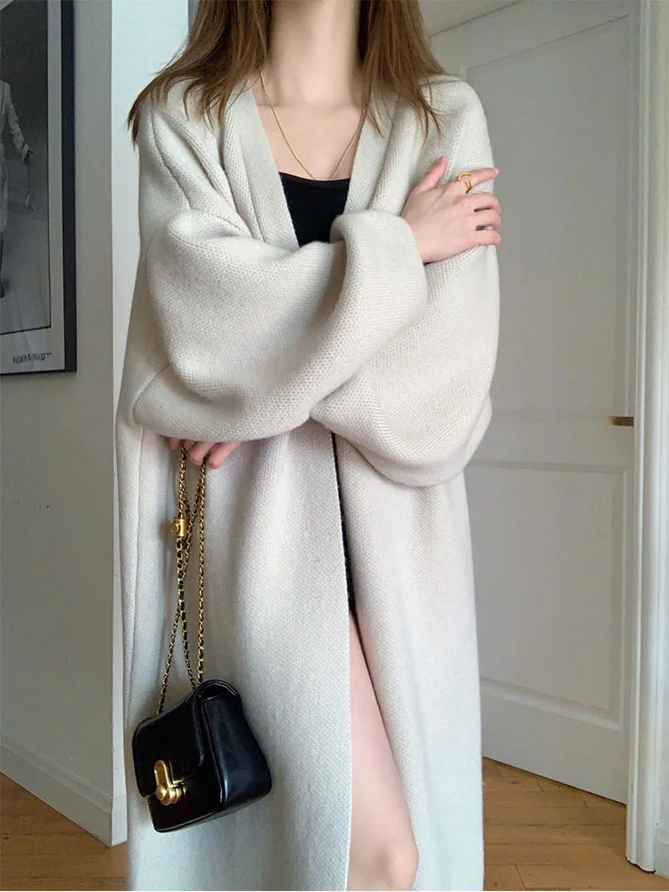 

Retro French Sweater Coat Cardigan Women's Spring and Autumn 2023 New Loose and Lazy Style Mid length Knitted Top