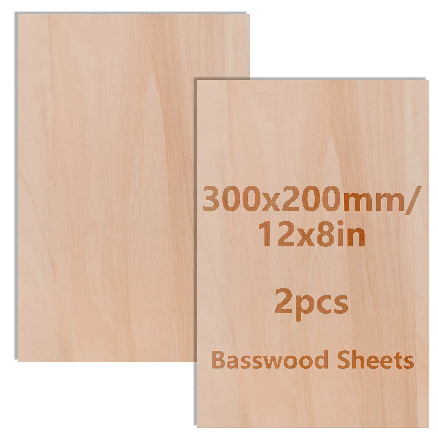 Basswood Craft Boards: Premium Thin Wood Sheets for DIY Projects and Model Building (12x8x0.08in)