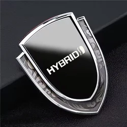 3D Metal Auto Accessories Car Stickers (Hybri b black silver)