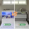 King Size Bed Frame Wooden Platform Beds with 51.2" Storage LED Bookcase Headboard, 4 Storage Drawers, King Size Bed Frame 6