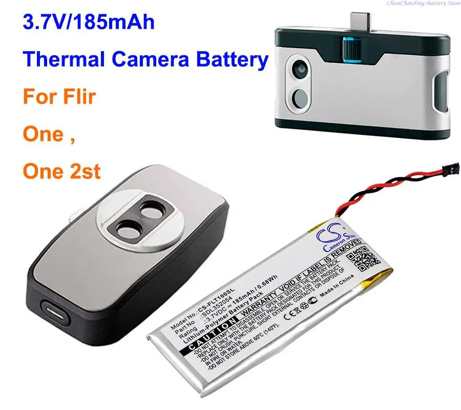 Batteria Per Fotocamera Termica Cameron Sino 185Mah Sdl352054 Per Flir One, One 2St