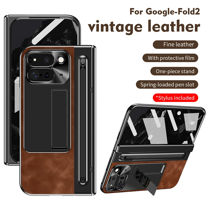 

Pixel Fold2 телефон для Google Pixel Fold 2 360 ° Все включено Ретро jazz ручка лоток шарнир ударопрочный Жесткий Телефон