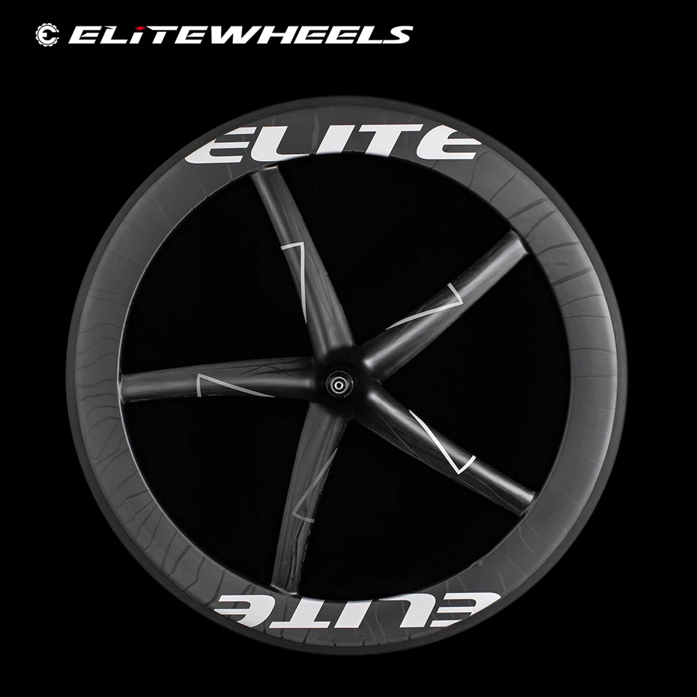 

ELITEWHEELS 700c Five Spoke Carbon Wheel NEW Marbling Finish Five Spoke Wheelset Clincher Tubular For Track Triathlon Time Trial