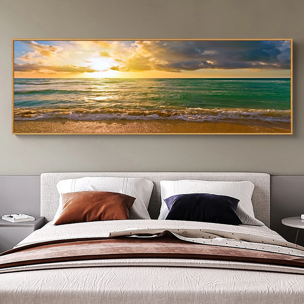 Modern Natural Beach Landscape Wall Art Poster Prints Sea Sunset Aesthetics Canvas Painting Picture for Living Room Home Decor - Image 4
