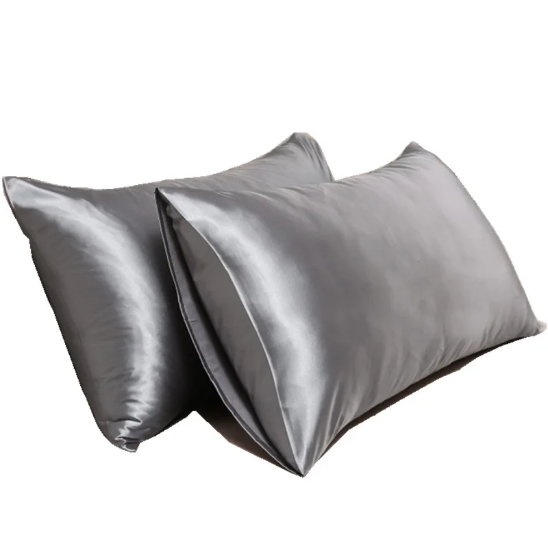 Taie d'oreiller en satin soyeux, housse de coussin confortable, décoration d'intérieur, beauté des cheveux, 100%