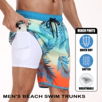 Summer men's hot selling beach pants, casual vacation printed men's pants, comfortable and breathable street clothing 1