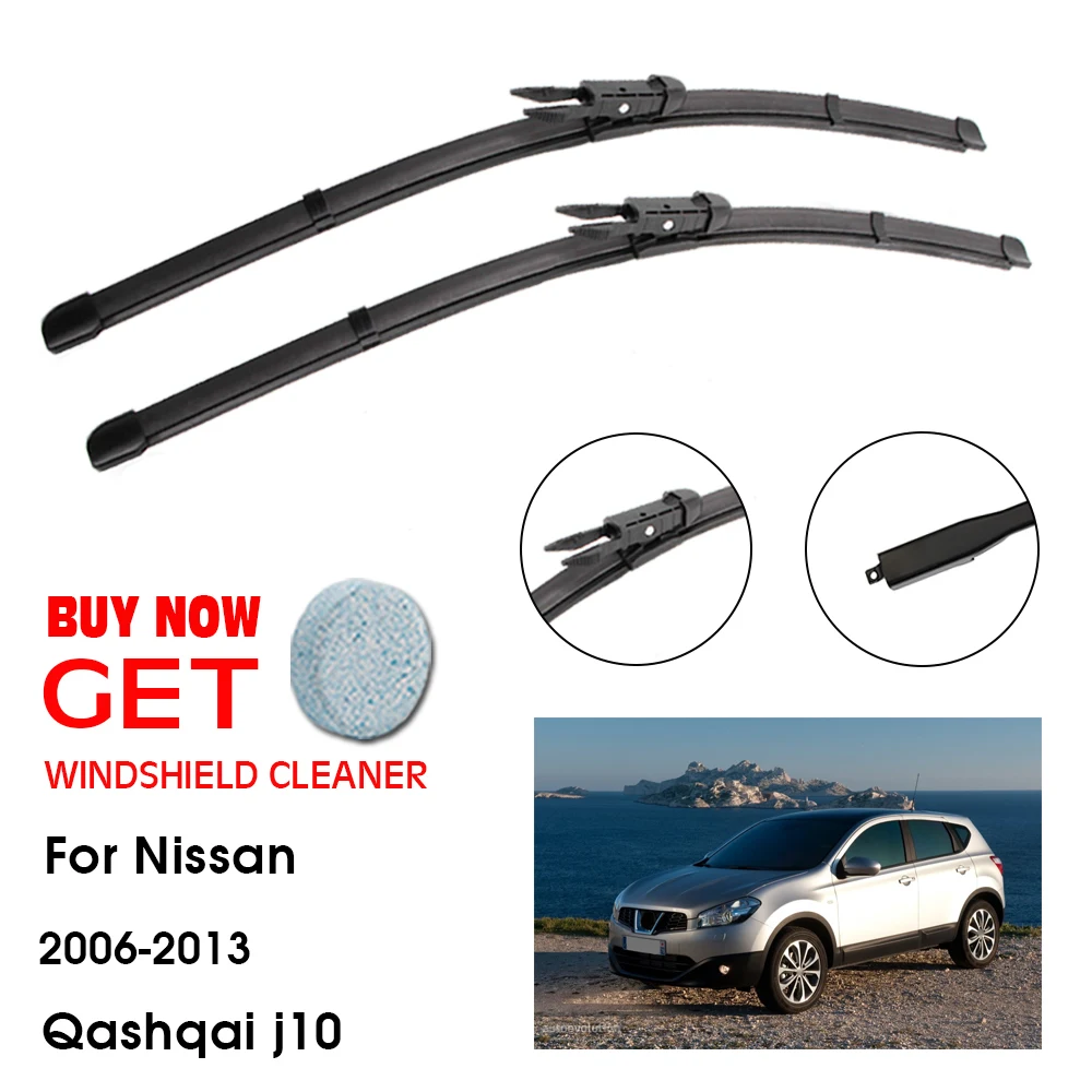 

Car Wiper Blade For Nissan Qashqai j10 24"+16" 2006-2013 Front Window Washer Windscreen Windshield Wipers Blades Accessories