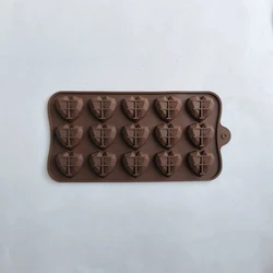 15-Cavity Diamond Heart Silicone Mold for Chocolate, Candy, Jelly, and Wax Crafting (Style1-chocolate)
