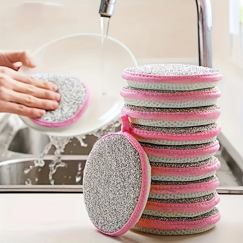 Description Picture 2 of item12PCS Kitchen Dishwashing Sponge Wipes and Wipes To Remove oil and dirt Powerful Cleaning and Brushing Pot Tools
