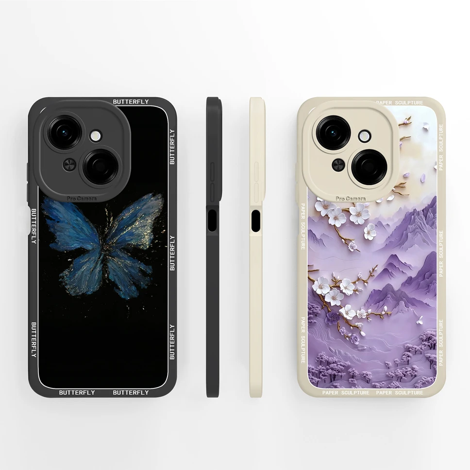 Pretty Butterfly Soft Liquid Silicone Bumper Phone Case - High Quality Shell