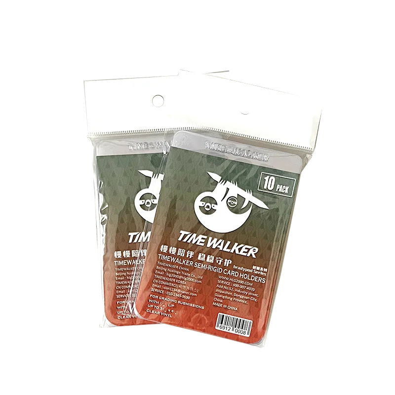 Playing Card Holder TimeWalker Semi-Rigid Card Holders 10Count Premium Card Grading Submission Holders 1/2" Lip Trading Protective Sleeves