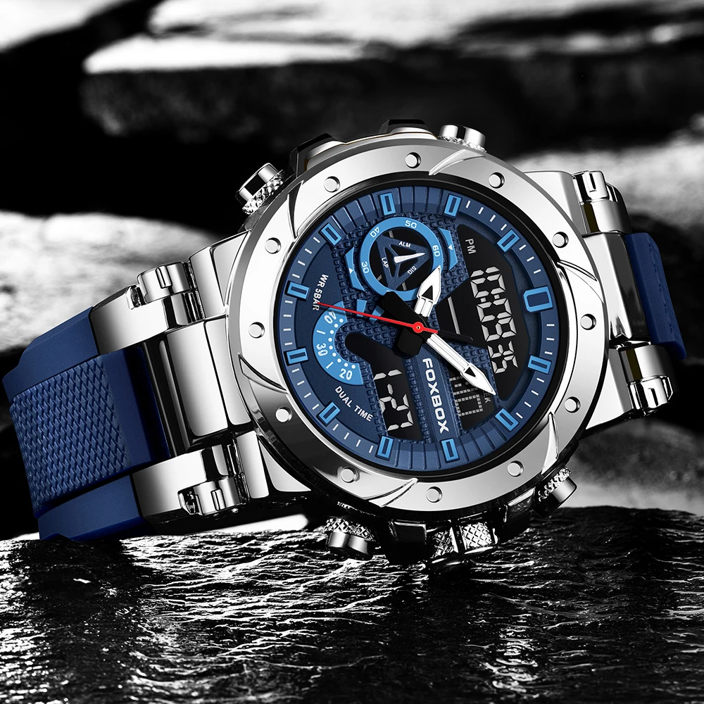 LIGE Top Brand Men Digital Watch Military Watches Fashion Sports Waterproof Dual Display Quartz Wristwatches Relogio Masculino 2