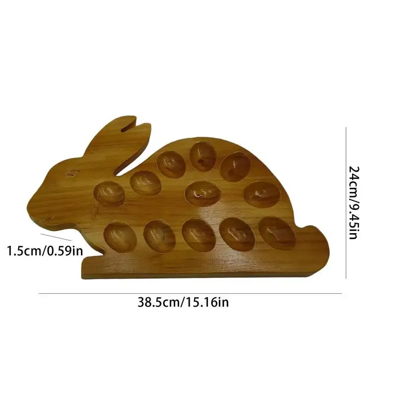 Easter Bunny Platter Bunny Shape Appetizer Tray Easter Wooden Serving Plates Rustic Decorative Charcuterie Board For Parties 6