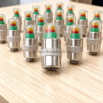 Indicatore di Pressione Pneumatici Auto, Set da 4 Pezzi, Tappi Valvola con Manometro, Accessori Auto, Tappi Manometro Pressione Pneumatici Utili