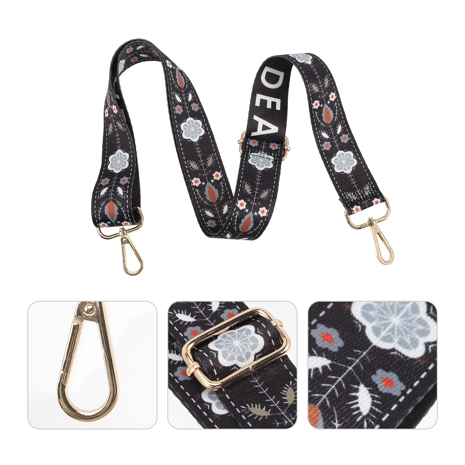 

Adjustable Shoulder Strap Banjo Flowers Replacement Package Accessory Straps Belt Polyester Printed