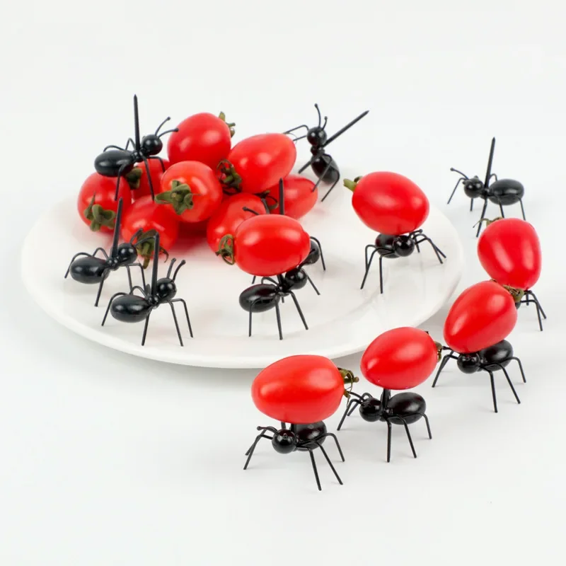 (12 Pcs)-Animal Appetizer Forks Reusable Ant Food Pick, Fruit Toothpicks Dessert Fork Cocktail Picks