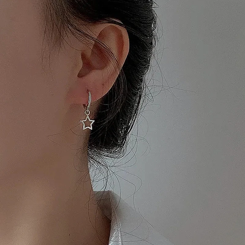 Stud Earrings Dangle Earrings Hoop Earrings Drop Earrings Pendant Earrings Long Earrings Crystal Earrings Creative Star Earrings for Women Fashion Tremella Earrings Gifts for Girls Cute Loop Mini Little Star