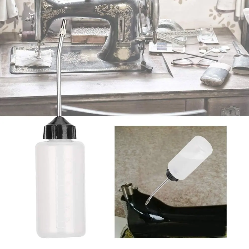 1x120mlSewingMachineOilBottleClearWhitePlasticSprayNozzle