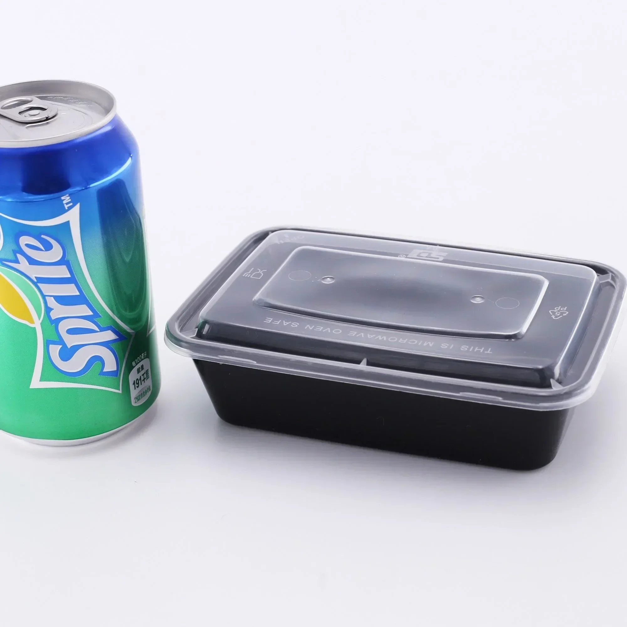 Thickened Disposable Takeout Lunch Box Tableware 20 PCS/1000ml Can Be Heated Rectangular Black Plastic Bowl Food Packaging