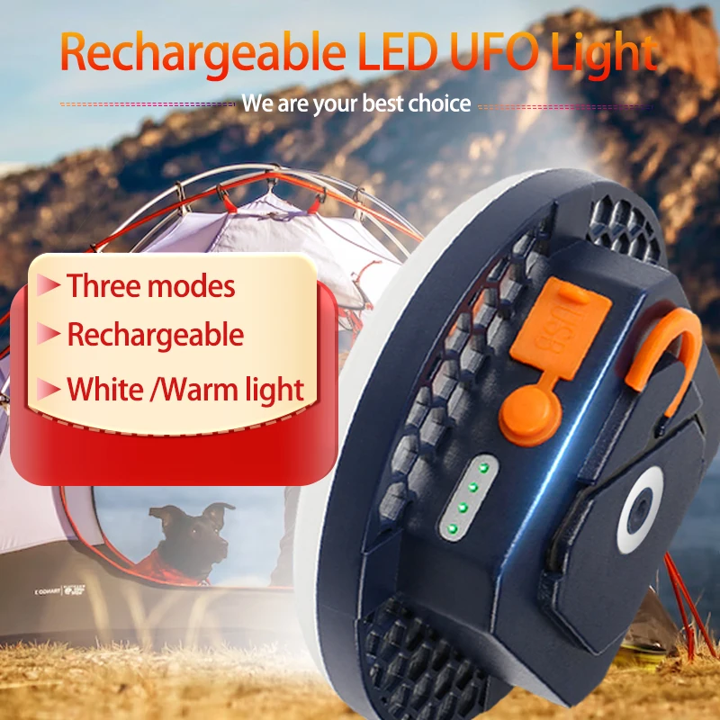 Outdoor Camping Lantern Portable LED Tent Light Rechargeable