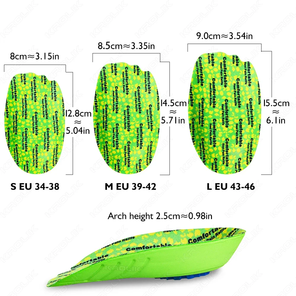 VTHRA Half Orthopedic Pads for Men WomenFoot Massager Care Foot Heel Spurs Pain Cushion Insoles Soft Sole Running Shoes Insoles