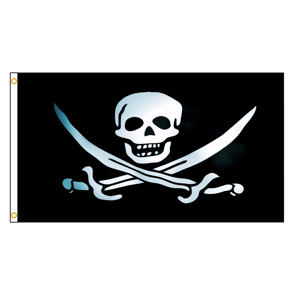 90X150Cm Croce Crossbones Jolly Roger Pirate Flag Banner Decorazione