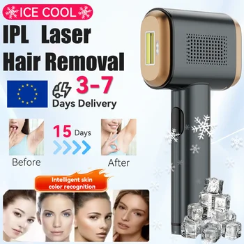 Epilatore IPL a Raffreddamento Zaffiro 10℃ Controllo Temperatura Pelle Indolore Sicuro Effetto Permanente Sensore Intelligente per Uomini e Donne Tutto il Corpo 1