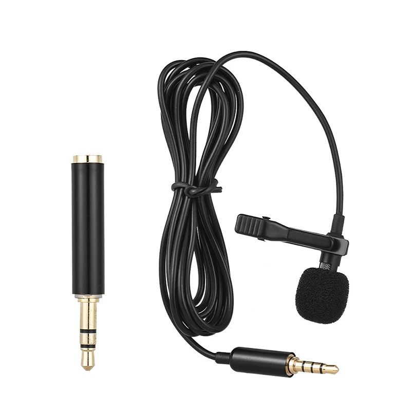 Portable Mini Lavalier Microphone Condenser Clip-on Lapel Mic Wired 3.5mm USB Microphones For Mobile Phone Laptop PC DSLR Camera