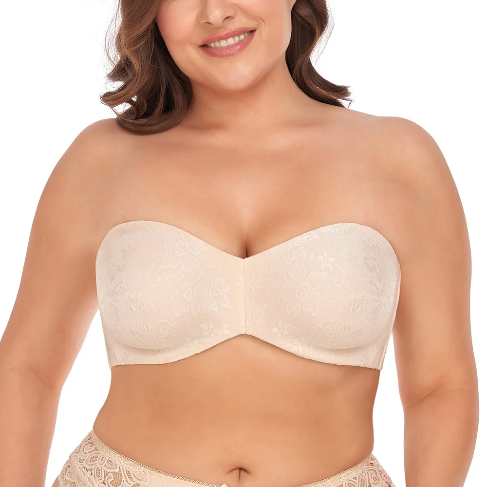  MELENECA Push Up Strapless Bras for Women Large Bust