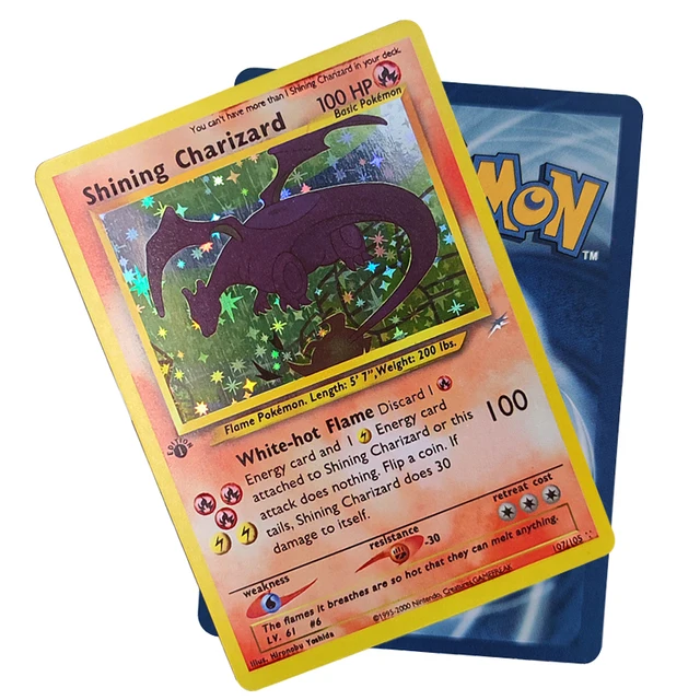 DIY 1996 Years Pokemon English Card Pokemon Flash Cards Charizard Game Collection Cards 5