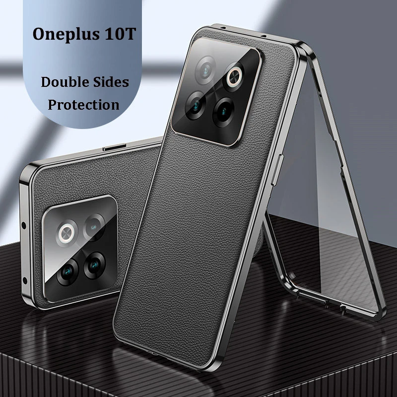 

Oneplus 10T CPH2413 Case Full Body Cover Front Glass Clear Hard Cover with Back PU Leather Case for Oneplus 10T Oneplus10T 5G