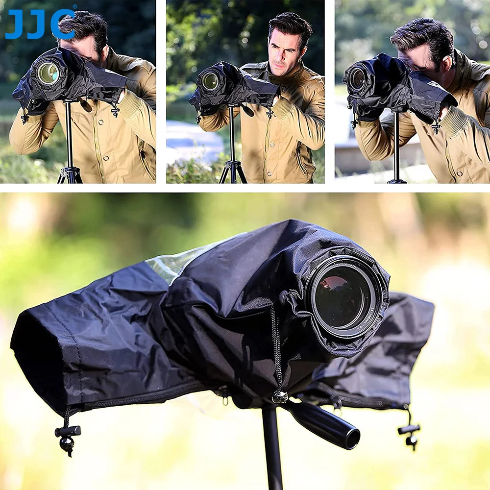 JJC Portable Camera Rain Cover Rain Shade Waterproof Raincoat Raincover DSLR Camera Accessories for Canon Nikon Sony Olympus